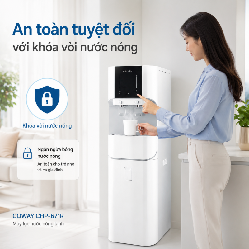 Máy lọc nước nóng lạnh Coway CHP- 671R