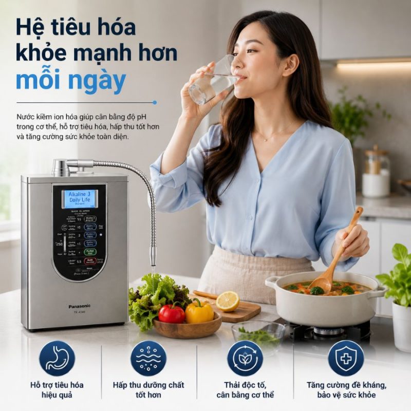 Máy lọc nước điện giải ion Kiềm Panasonic TK-AS66