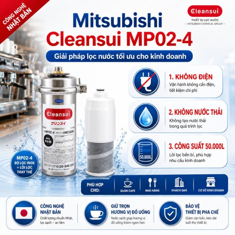 Thiết Bị Lọc Nước Thương Mại Misubishi MP02-4