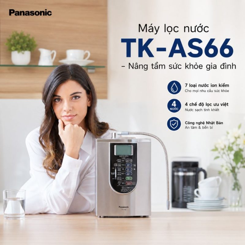Máy lọc nước điện giải ion Kiềm Panasonic TK-AS66
