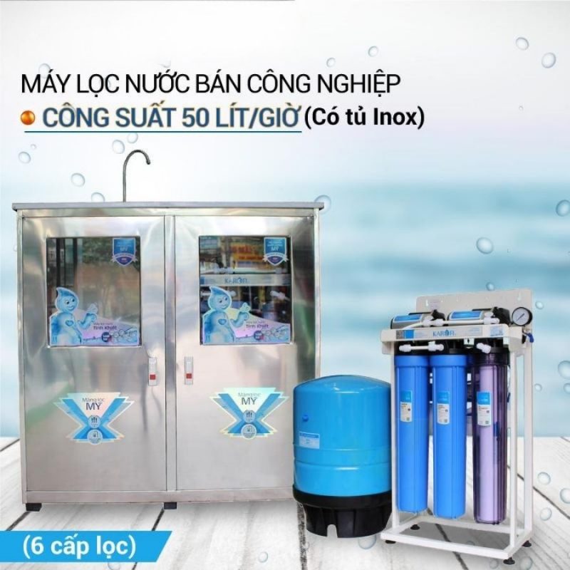 Máy lọc nước công suất lớn Karofi KB50 có tủ