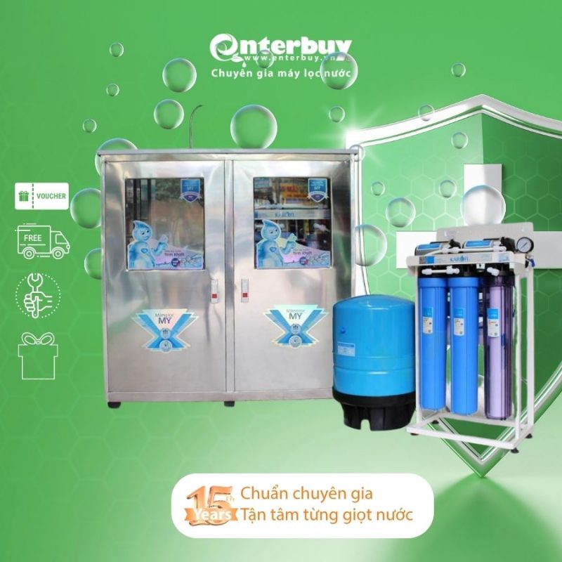 Máy lọc nước công suất lớn Karofi KB50 có tủ