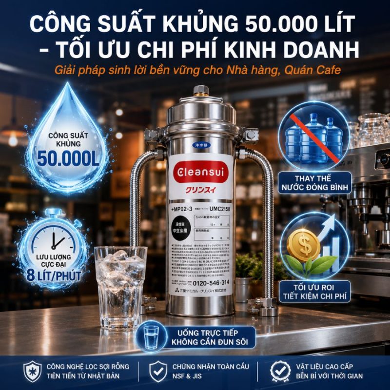 Thiết bị lọc nước thương mại Misubishi Cleansui MP02-3