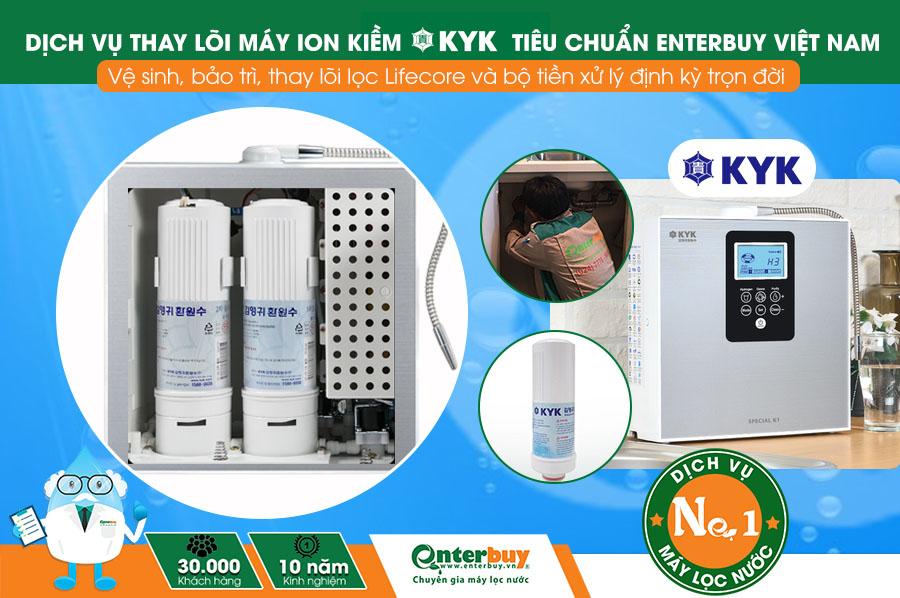 Dịch vụ thay lõi máy lọc nước ion kiềm KYK của Enterbuy