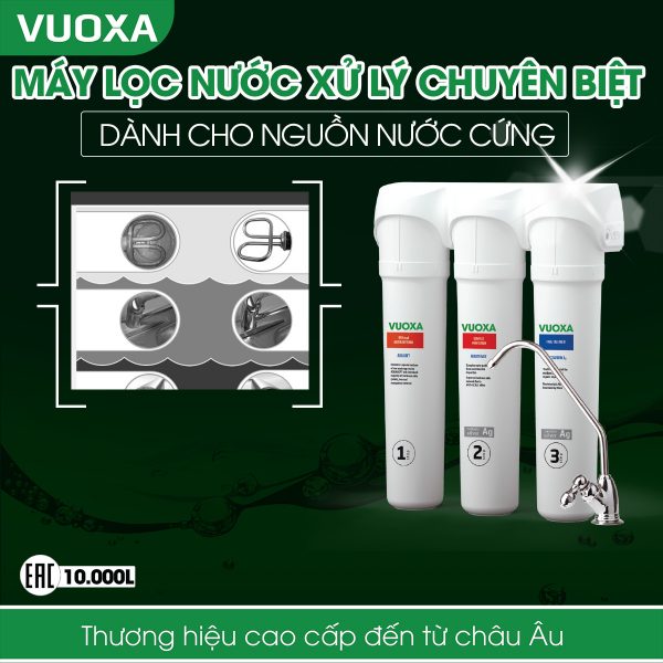  Vuoxa 4 – Máy lọc nước xử lý chuyên biệt dành cho nguồn nước cứng