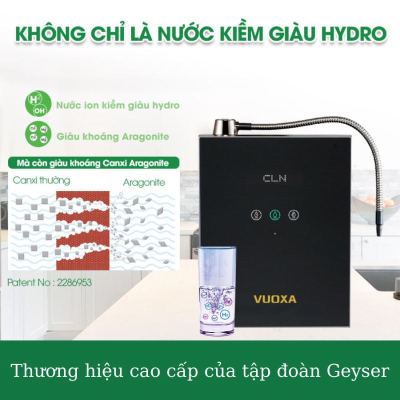 Máy lọc nước Ion kiềm giàu Hydrogen Geyser Vuoxa i7000