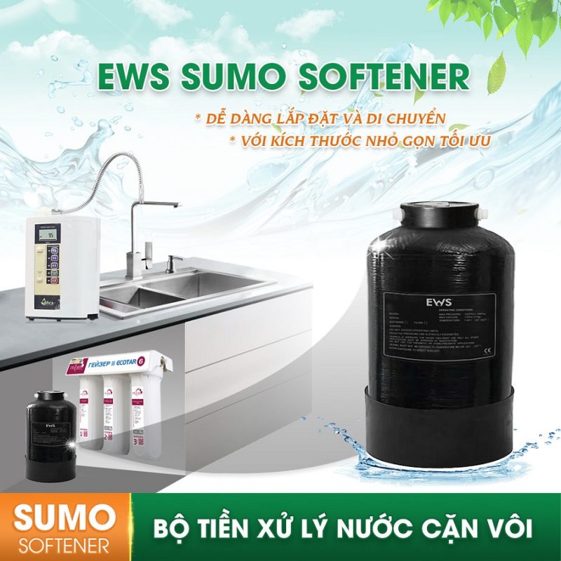 Ews Sumo kích thước nhỏ gọn dễ dàng di chuyển và tích hợp với những dòng máy lọc nước gia đình