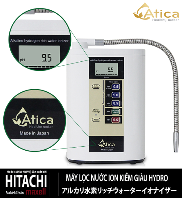 Atica là sản phẩm duy nhất được phép sử dụng tên gọi Alkaline hydrogen rich water ionizer