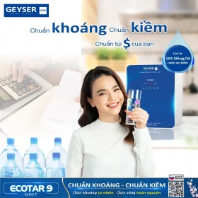 Máy lọc nước ion kiềm giàu hydro Geyser Ecotar 9 Slim T