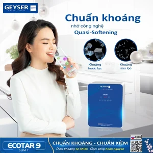 Công nghệ Quasi-Softening của Geyser Ecotar 9 Slim T giúp lọc khoáng dễ hấp thụ cho cơ thể