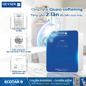 Công nghệ Quasi-Softening của Geyser Ecotar 9 Slim T chống bám cặn điện cực