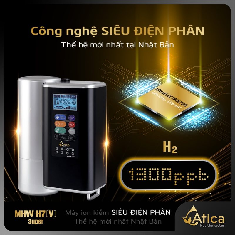 Máy lọc nước ion kiềm Siêu Điện Phân Atica SUPER MHW-H7(V)