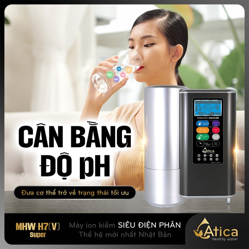 Máy lọc nước ion kiềm Siêu Điện Phân Atica SUPER MHW-H7(V)