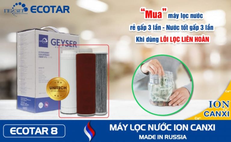 Lõi lọc nước nano Geyser Ecotar 8 tích hợp các công nghệ lọc ưu việt