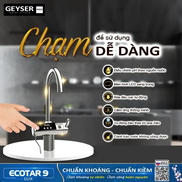 Tiện ích thông minh, chạm dễ dàng của Geyser Ecotar 9 Lux