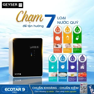 7 chế độ nước quý của máy lọc nước ion kiềm Geyser Ecotar 9 Pro