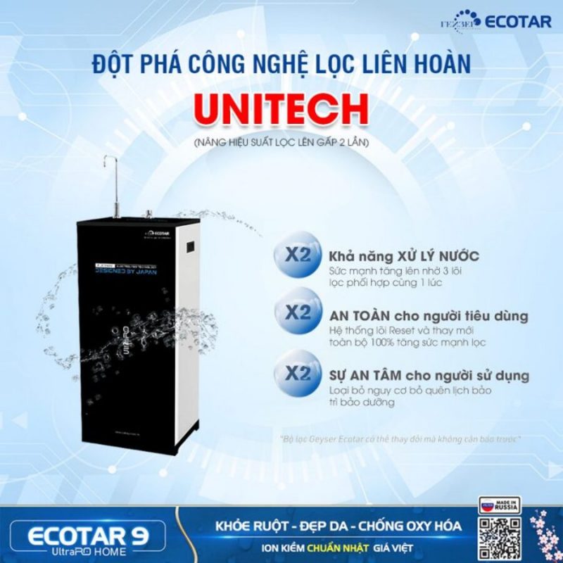 Máy lọc nước ion kiềm Geyser Ecotar 9 UltraRO Home