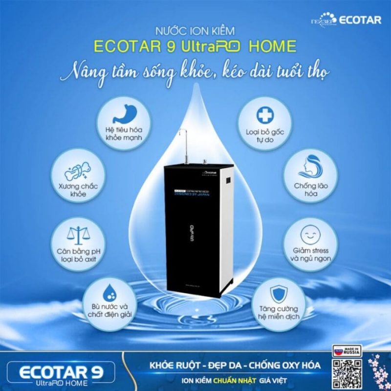 Máy lọc nước ion kiềm Geyser Ecotar 9 UltraRO Home