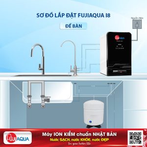 Sơ đồ lắp đặt máy lọc nước kiềm UltraRO Fuji Aqua i8 để bàn