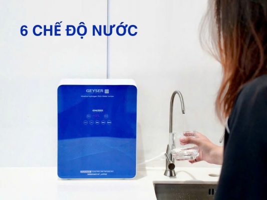 6 chế độ nước máy lọc Geyser Ecotar 9 Slim T