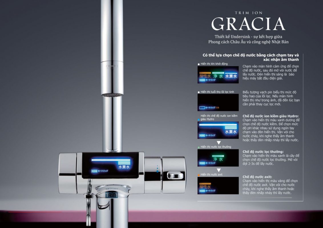 Máy điện giải ion kiềm Trimion Gracia