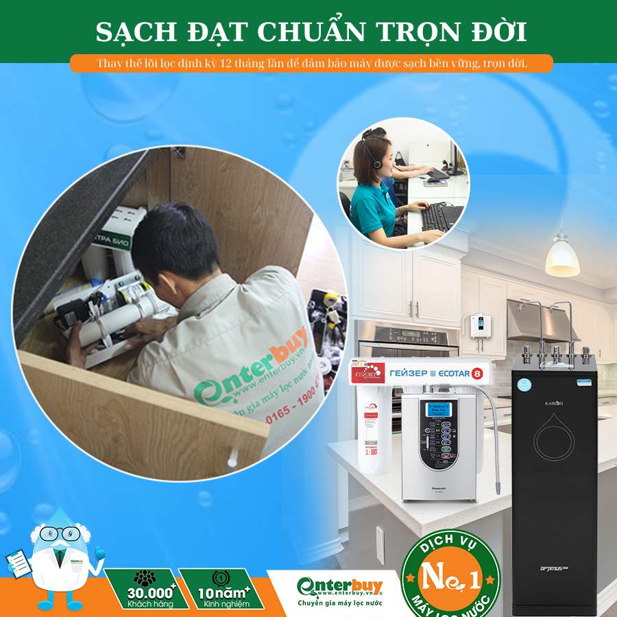 Lõi lọc nước cần được thay thế định kỳ 12/lần