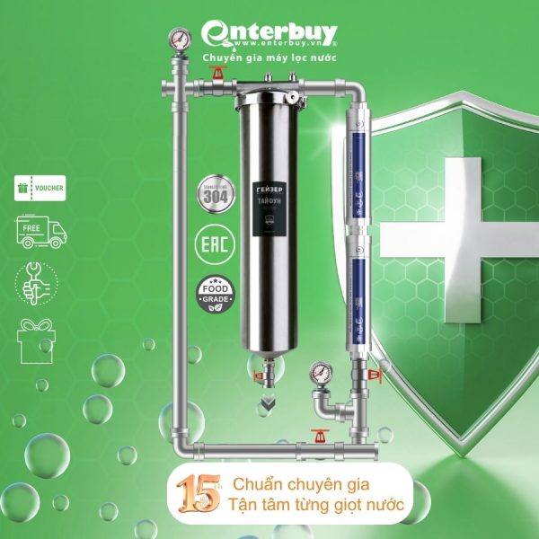 Hệ thống lọc nước tổng đầu nguồn Geyser Ecotar 1F2A