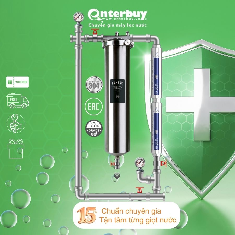 Hệ thống lọc nước tổng đầu nguồn Geyser Ecotar 1F2A