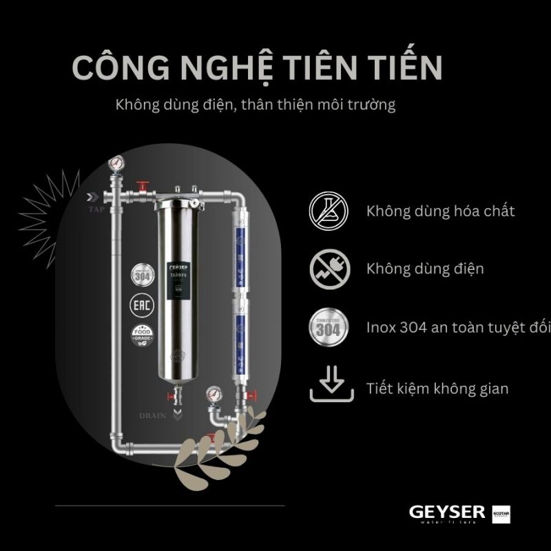 Hệ thống lọc nước tổng đầu nguồn Geyser Ecotar 1F2A