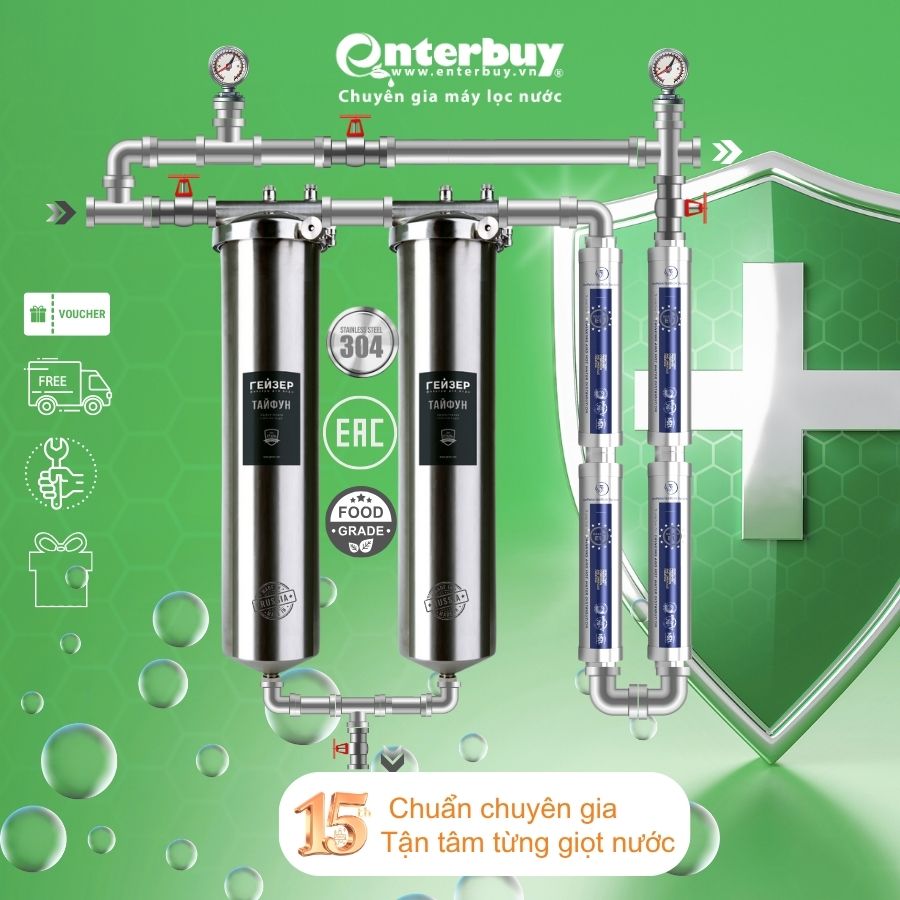 Hệ thống lọc nước tổng đầu nguồn Geyser Ecotar 2F4A
