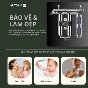 Hệ thống lọc nước tổn gia đình giúp bảo vệ làn da người dùng