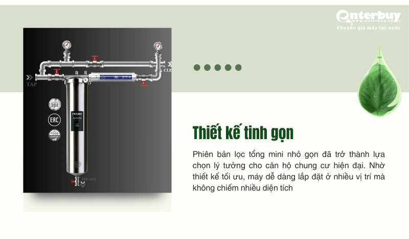 Thiết kế tinh gọn giúp tối ưu diện tích