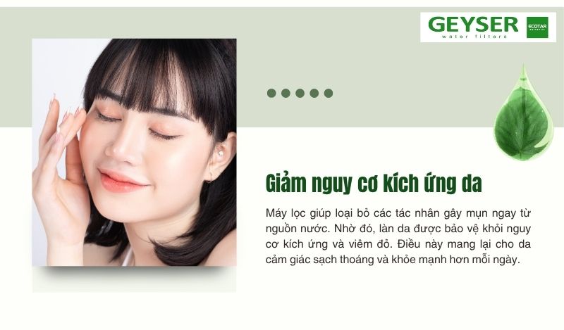 Lọc tổng đầu nguồn giúp giảm nguy cơ kích ứng da