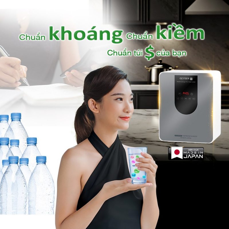 Máy lọc nước ion kiềm giàu hydro Geyser Ecotar 9 Pro