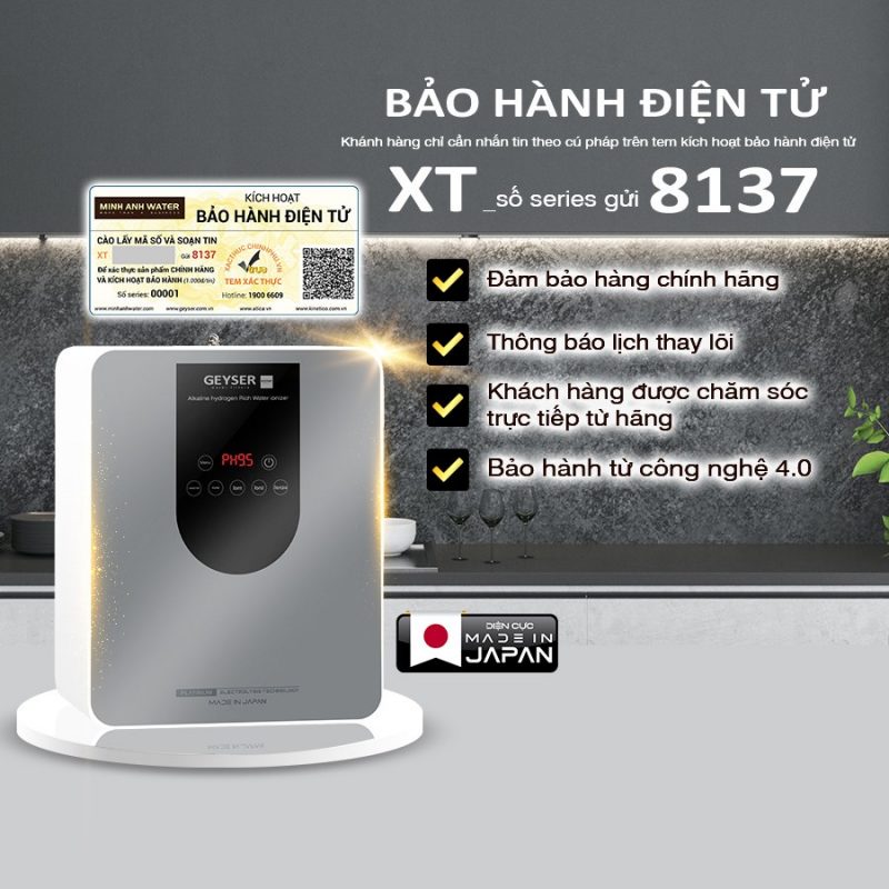 Máy lọc nước ion kiềm giàu hydro Geyser Ecotar 9 Pro