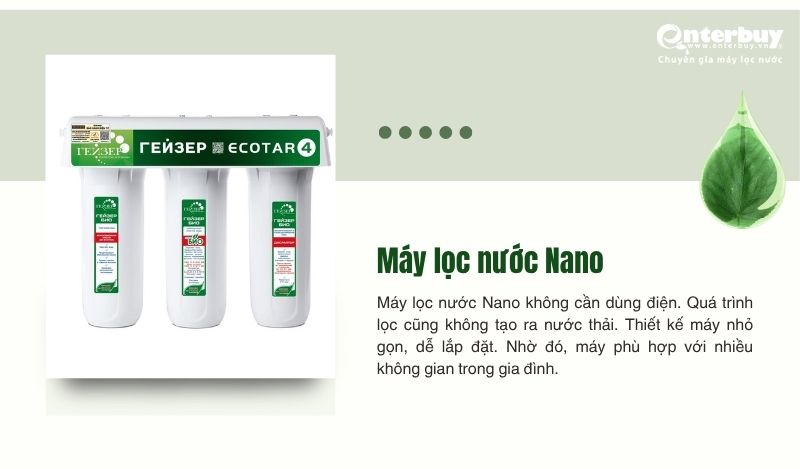 Máy lọc nước Nano không dùng điện, không tạo nước thải