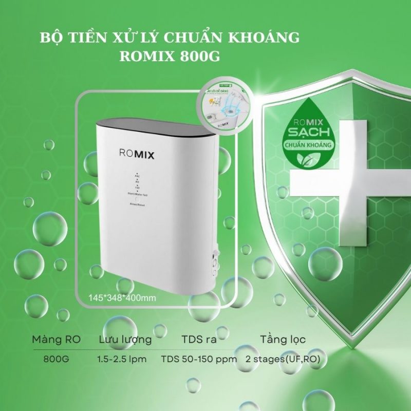 Bộ tiền xử lý cho máy lọc nước ion kiềm ROMIX