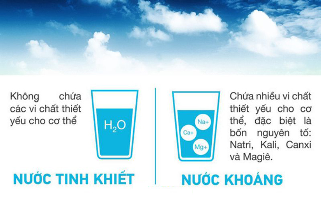 Uống nước tinh khiết và nước khoáng cái nào tốt hơn