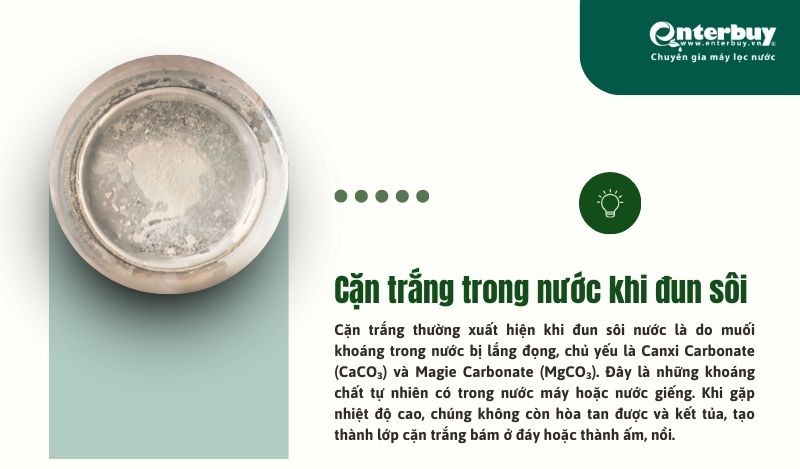 Cặn trắng trong nước khi đun sôi