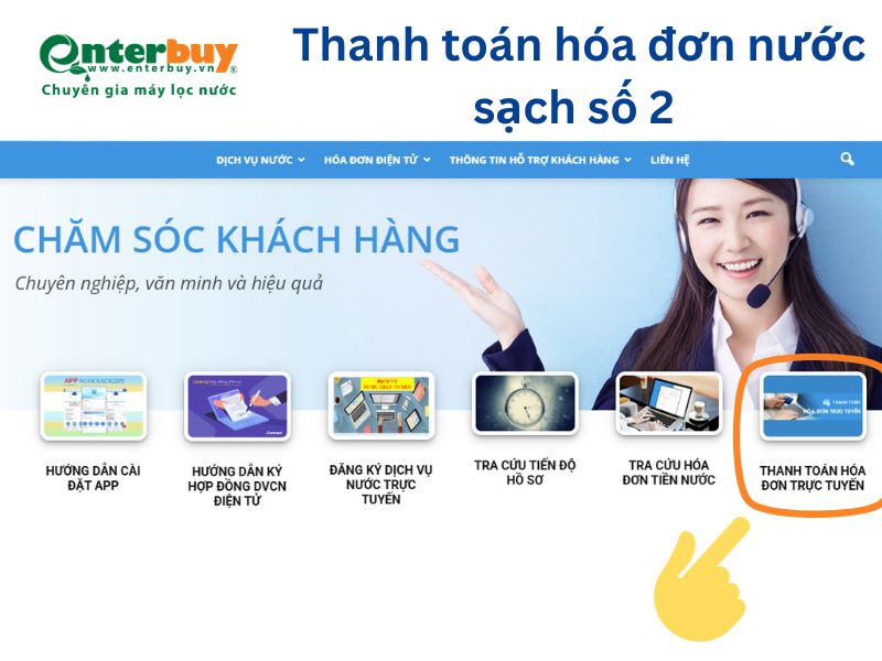 Thanh toán hóa đơn nước sạch online trên website