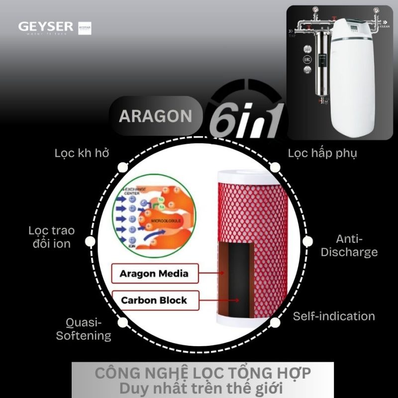 Hệ thống lọc nước tổng đầu nguồn làm mềm nước Geyser Ecotar 1F20S