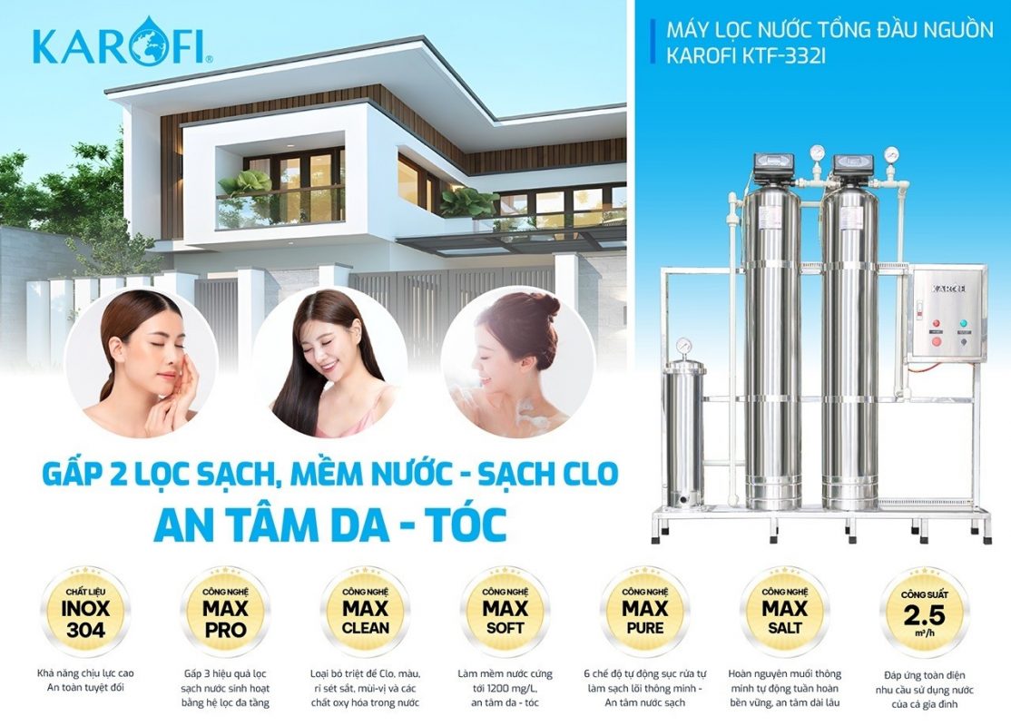 Máy lọc nước tổng đầu nguồn Karofi KTF - 332