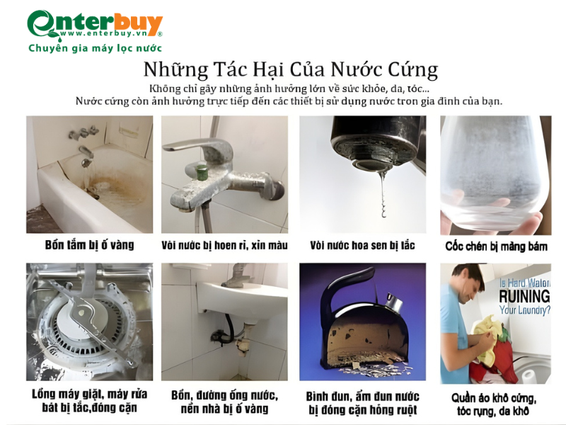 Những tác hại của nước cứng đối với đời sống