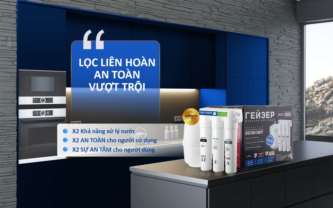 Máy lọc nước RO Geyser Ecotar 5 Smart lọc nước sạch đạt chuẩn an toàn cho sức khỏe