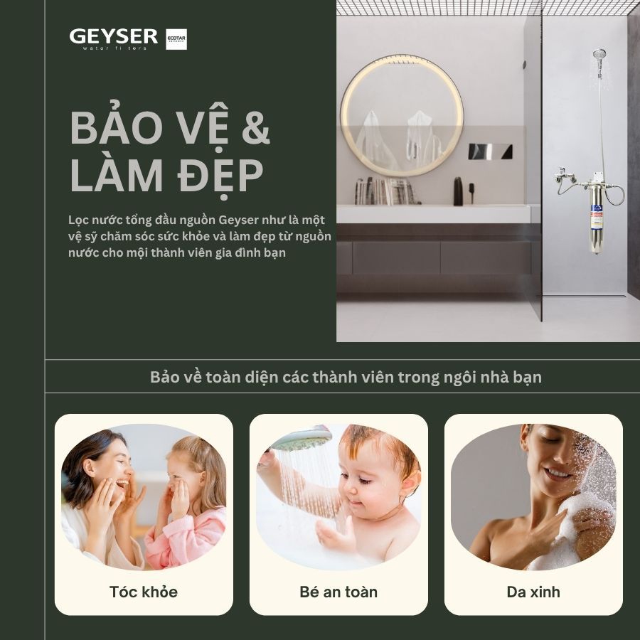 Máy lọc nước tắm Geyser Typhoon 20BB bảo vệ gia đình toàn diện