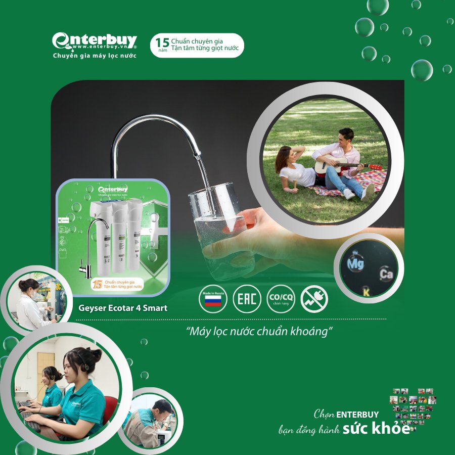 Máy lọc nước chuẩn khoáng Geyser Ecotar 4 Smart không cần điện