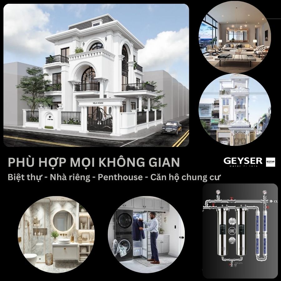 Hệ thống lọc tổng biệt thự phù hợp mọi không gian