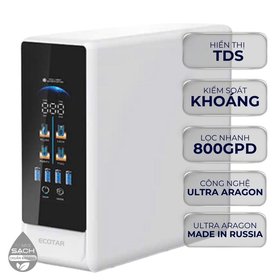 Máy lọc nước chuẩn khoáng Ecotar 9 LUX ROMIX có ưu điểm vượt trội