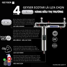 Lọc tổng đầu nguồn trên đường ống lắp âm trần cho căn hộ chung cư Geyser Ecotar 1F2Ss