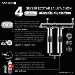 4 lý do chọn mua Lọc tổng đầu nguồn Geyser Ecotar 2Fs
